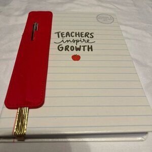 Teacher Inspire Growth Notebook & Pen Lined Notebook Journal Pen Holder Set New
